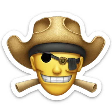 Straw hat pirate logo sticker