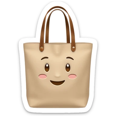 generate an ios genmoji of tote bag beige, plain beige. No drawing sticker
