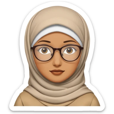 madre con jafas arabe con un panuelo tapandole todo el cabello sticker