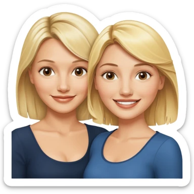 i want an emoji with 2 blonde girls like the movie "the holiday" They are not touching each other. One is Cameron Diaz, the tother Kate Winslet. sticker