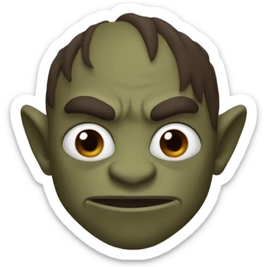 Brown Orc with a white palm on his face from the Lord of the Rings shows a heart sticker