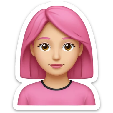 icono silueta de mujer rosa sin rostro sticker