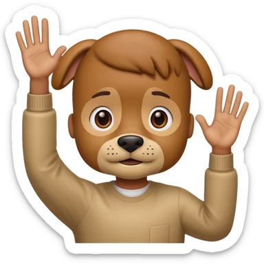 Que dawg with hands up sticker