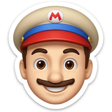 mario with one eyebrow raised and one eyebrow lowered sticker