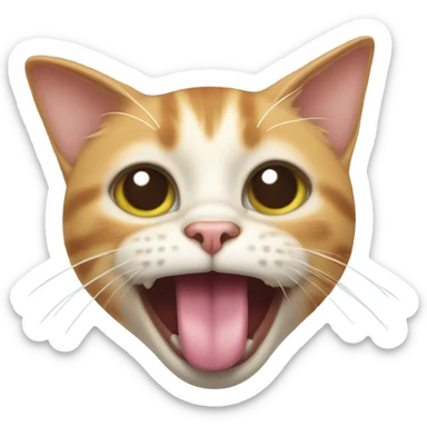 cat with tongue out being freaky sticker