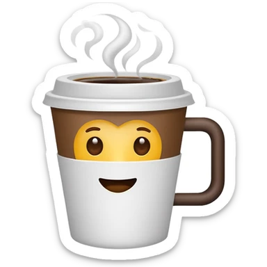 Big coffee cup disposable sticker