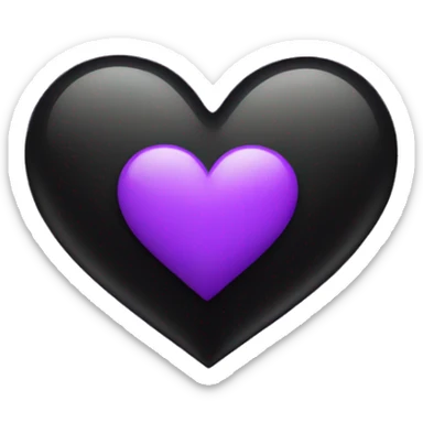 Heart with a purple inside and black on the outside  sticker
