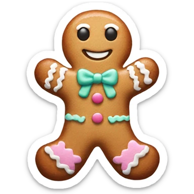 Pastel gingerbread man sticker