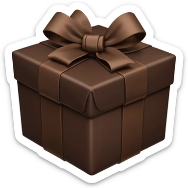 dark brown present with brown bow sticker