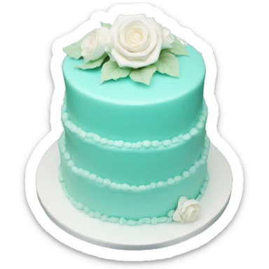 Realistic tiffany blue layered cake sticker