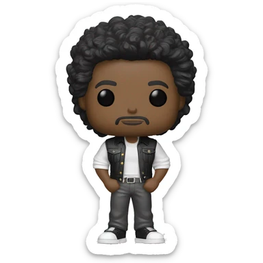 Un chico con cabello con corte Mullet,de tez blanca y ropa estilo old money en estilo funko pop sticker