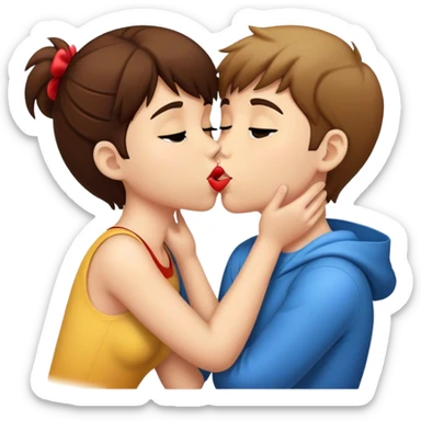 Girl kiss boy sticker