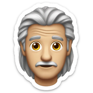 65 year old hillbilly male with long grey hair sticker