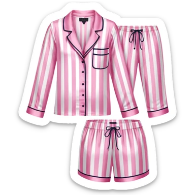Striped pink and white silk Victoria’s Secret pajama set sticker