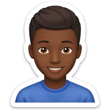 Une homme de 17 ans il a la peau noir foncé , des lèvres pulpeuses  . Il a un taper  sticker