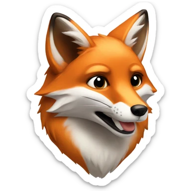 Fox with fox sticker