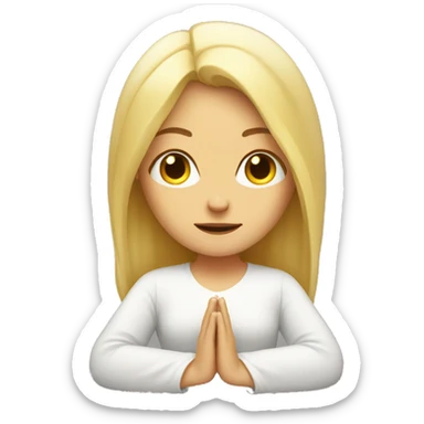 Blonde girl meditating  sticker