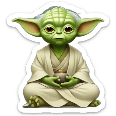 yoda meditando sticker