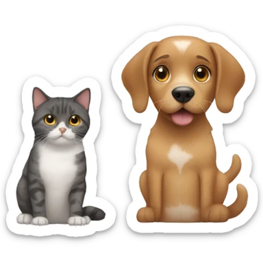 Dog and cat  sticker
