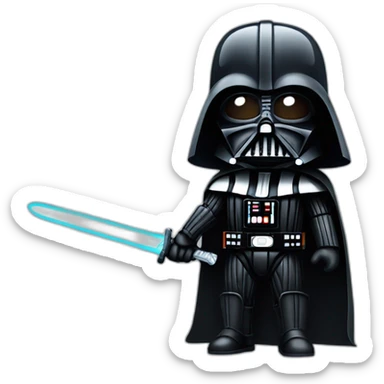 emoji Darth Vader holding a sword sticker