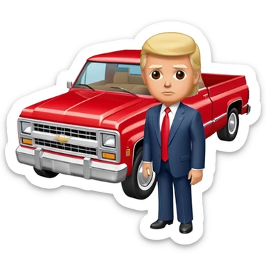 Donald trump in a C10 Chevy square body sticker