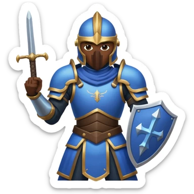 Big damage Role, at guild bosses,  iconic, with blue and black theme  sticker