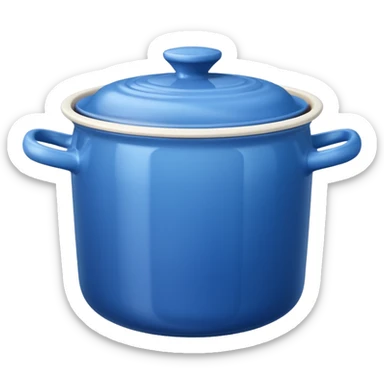 an empty blue kitchen pot sticker