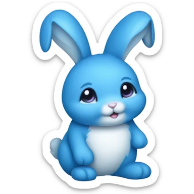 Blue stuffed bunny rabbit sticker