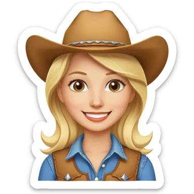 blonde cowgirl sticker