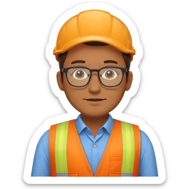 CAD technician in orange waistcoat  sticker