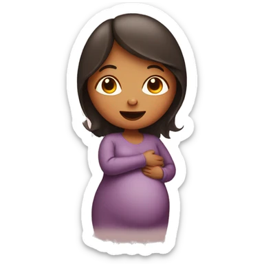 pregnant lady showing a heart sticker