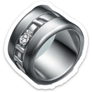 a silver wedding band in a black ring box sticker