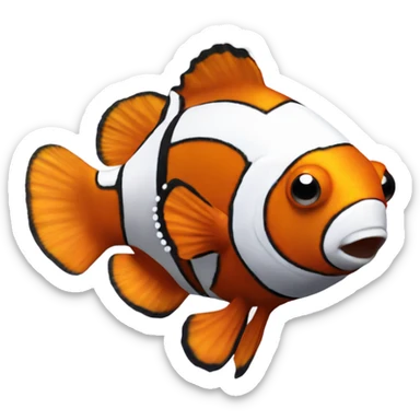 Clownfish with spikes sticker