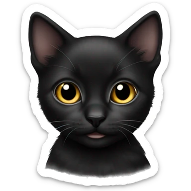Black kitten sticker