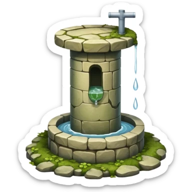 a water well - simple, no roof, no flowing water sticker