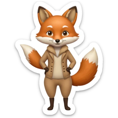 Swete fox standing in doggy style in leggings sticker