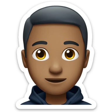 generate me a white person wearing a navy blue hoodie which says GAP on it in big letters  sticker