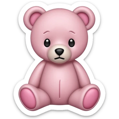 Hurt sad light pink teddy bear sticker