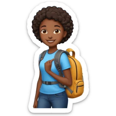 City Backpack Student black girl sticker