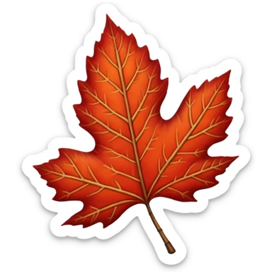 red birch leaf  sticker