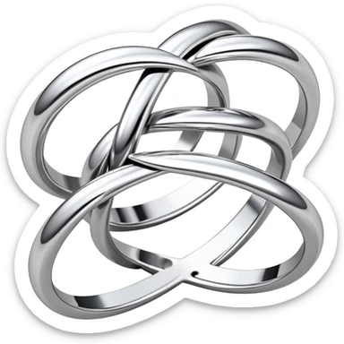 triple silver ring sticker