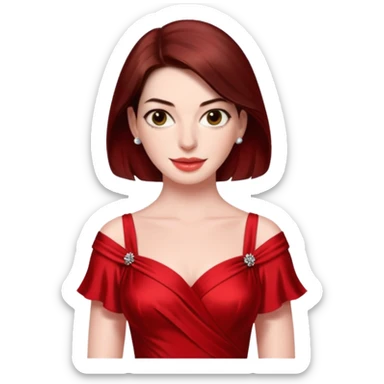 Anne Hathaway in red dress sticker