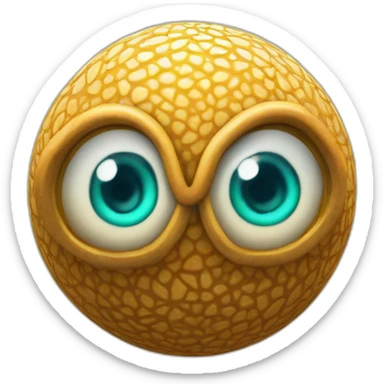 3d sphere with a cartoon Squid skin texture with Eye of Horus sticker