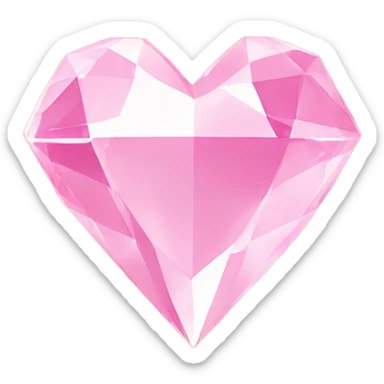 Pink diamond sparkle heart sticker