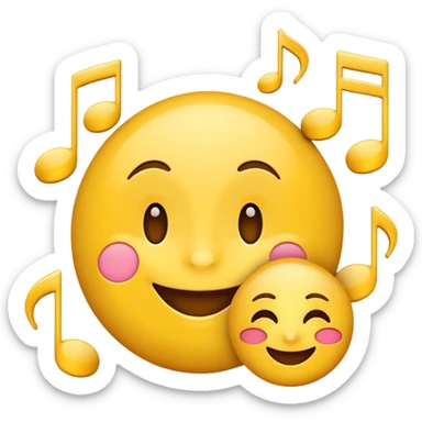 Thank you emoji with musical notes sticker