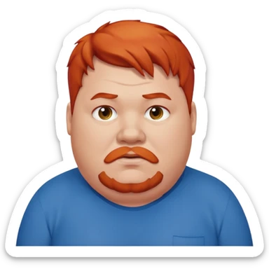 fat man with red hair sticker