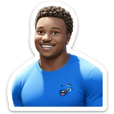 smiling boy with earrings sticker