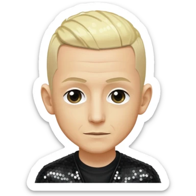 Chester Bennington from Linkin Park with blonde hair, black sequin outfit sticker