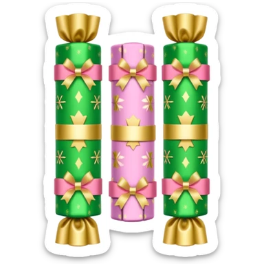 light green and light pink christmas crackers sticker