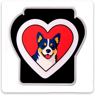Herz mit Hund sticker